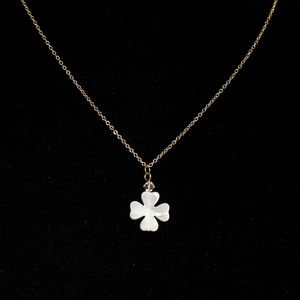 Clover charm gold short necklace 16 inches 3inches extension new never worn